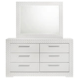 Ives 6-drawer Dresser and Mirror White High Gloss from Coaster - Luna Furniture