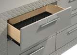 Ives 6-drawer Dresser Cabinet Grey High Gloss from Coaster - Luna Furniture