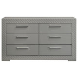 Ives 6-drawer Dresser Cabinet Grey High Gloss from Coaster - Luna Furniture