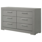 Ives 6-drawer Dresser Cabinet Grey High Gloss from Coaster - Luna Furniture