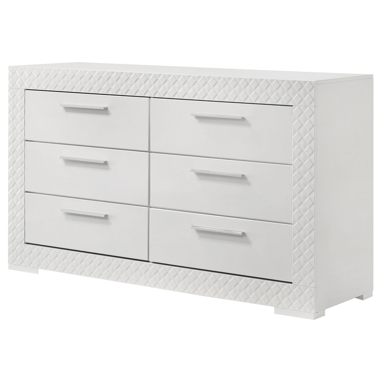 Ives 6-drawer Dresser Cabinet White High Gloss from Coaster - Luna Furniture