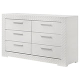 Ives 6-drawer Dresser Cabinet White High Gloss from Coaster - Luna Furniture