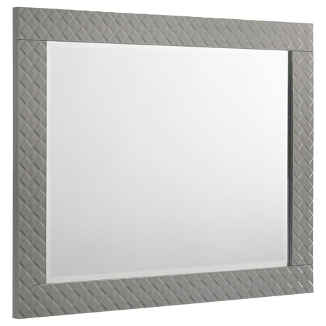 Ives Dresser Mirror Grey High Gloss from Coaster - Luna Furniture