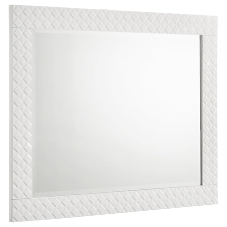 Ives Dresser Mirror White High Gloss from Coaster - Luna Furniture