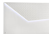 Ives Eastern King Panel Bed LED Headboard White High Gloss from Coaster - Luna Furniture