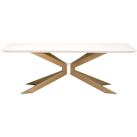 Industry Rectangle Dining Table in Ivory Concrete, Brass - 4630.BRA/IVO