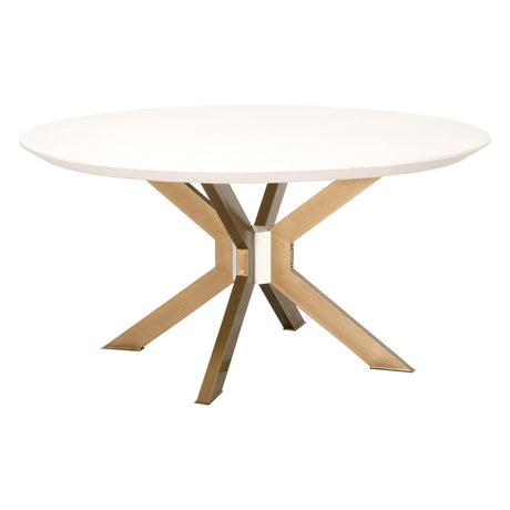 Industry 60" Round Dining Table in Ivory Concrete, Brass - 4632-RD.BRA/IVO
