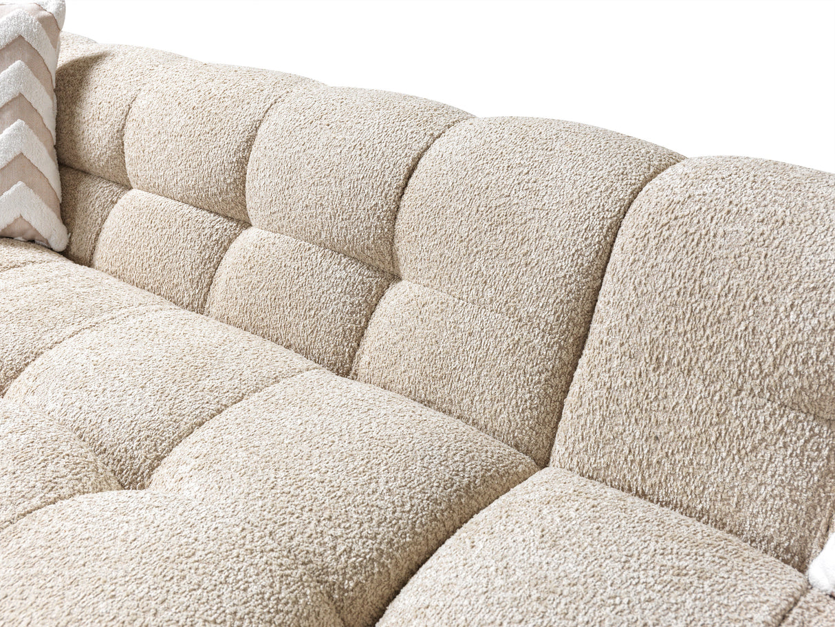 Ivy Sand Boucle RAF 110" Sectional - IVYSAND-RSEC