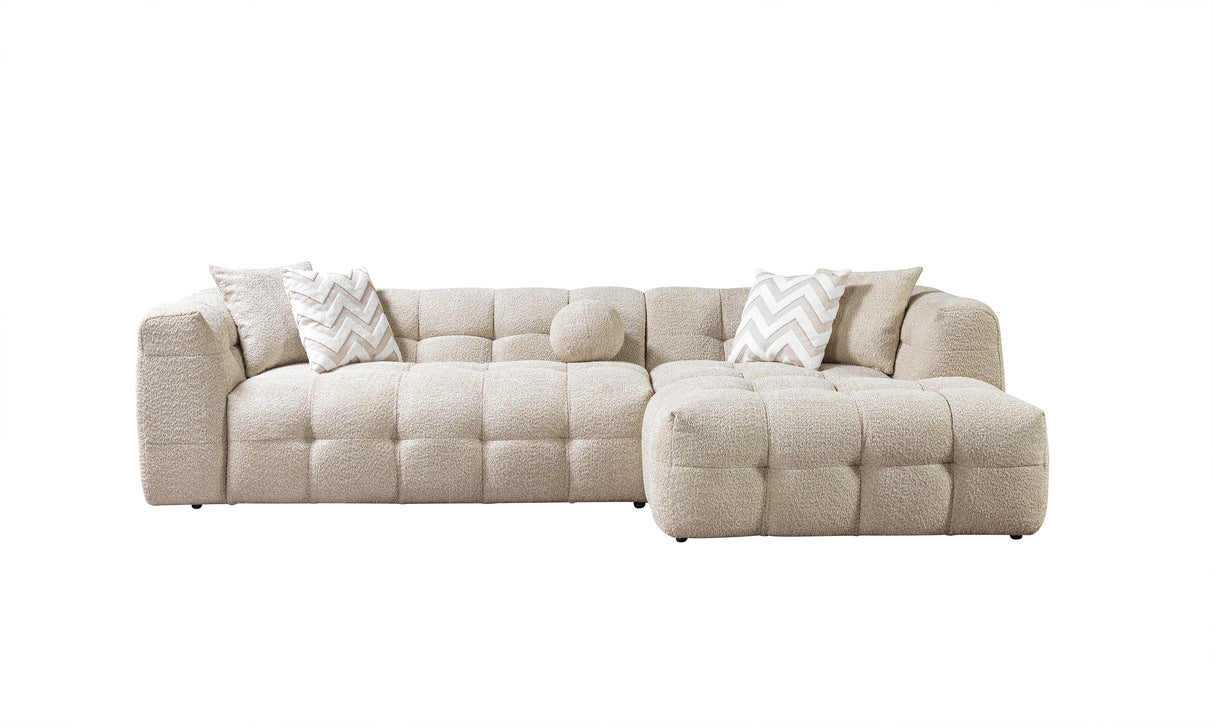 Ivy Sand Boucle RAF 110" Sectional - IVYSAND-RSEC