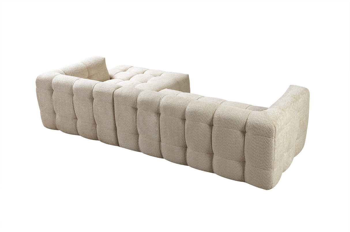 Ivy Sand Boucle RAF 110" Sectional - IVYSAND-RSEC