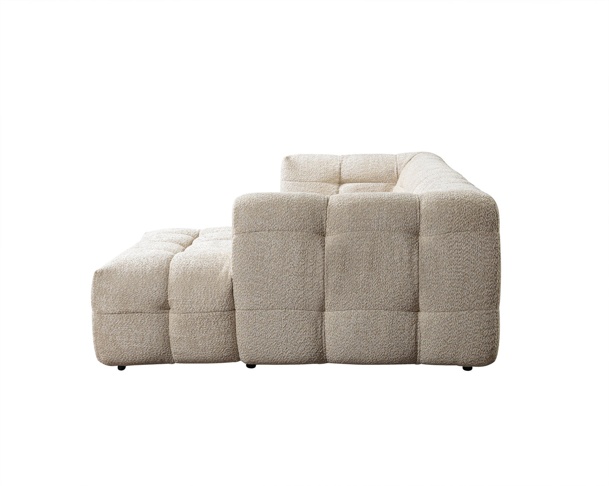 Ivy Sand Boucle RAF 110" Sectional - IVYSAND-RSEC