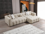 Ivy Sand Boucle RAF 110" Sectional - IVYSAND-RSEC