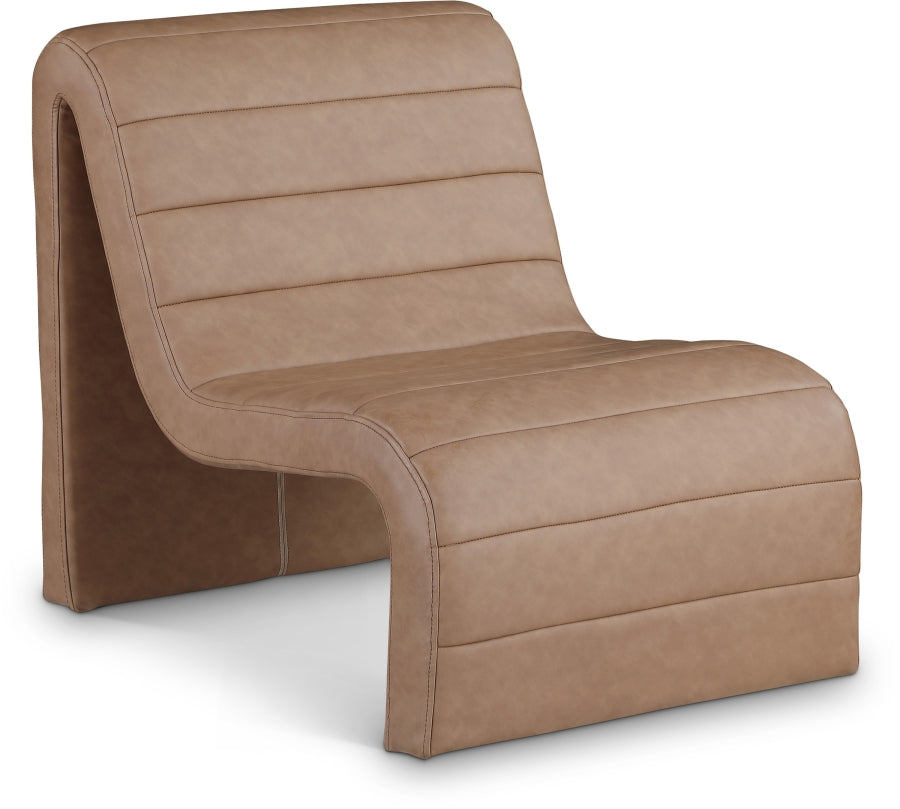 Ivy Vegan Leather Accent Chair in Brown from Meridian - Luna Furniture