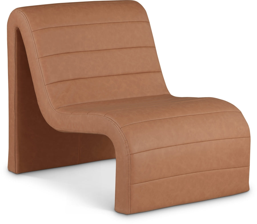 Ivy Vegan Leather Accent Chair in Cognac from Meridian - Luna Furniture