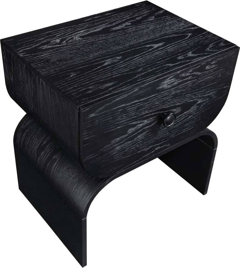 Jace Night Stand in Black from Meridian - Luna Furniture