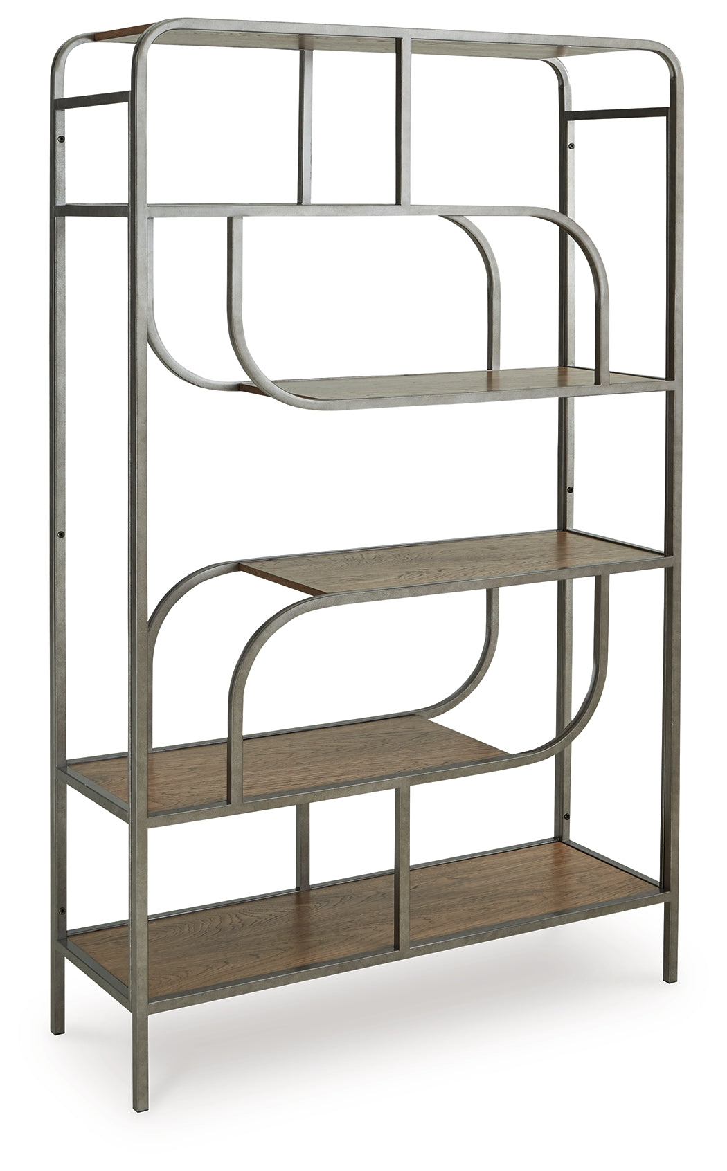 Jaddon Brown/Antique Silver Bookcase from Ashley - Luna Furniture