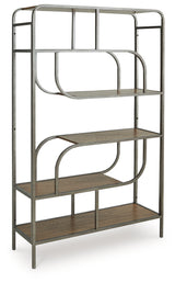 Jaddon Brown/Antique Silver Bookcase from Ashley - Luna Furniture