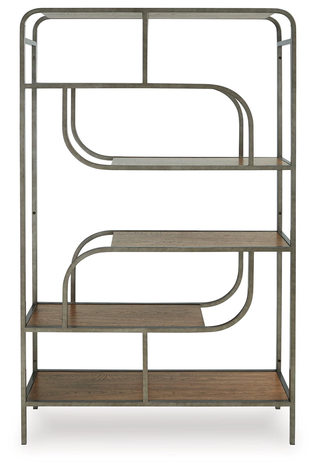 Jaddon Brown/Antique Silver Bookcase from Ashley - Luna Furniture