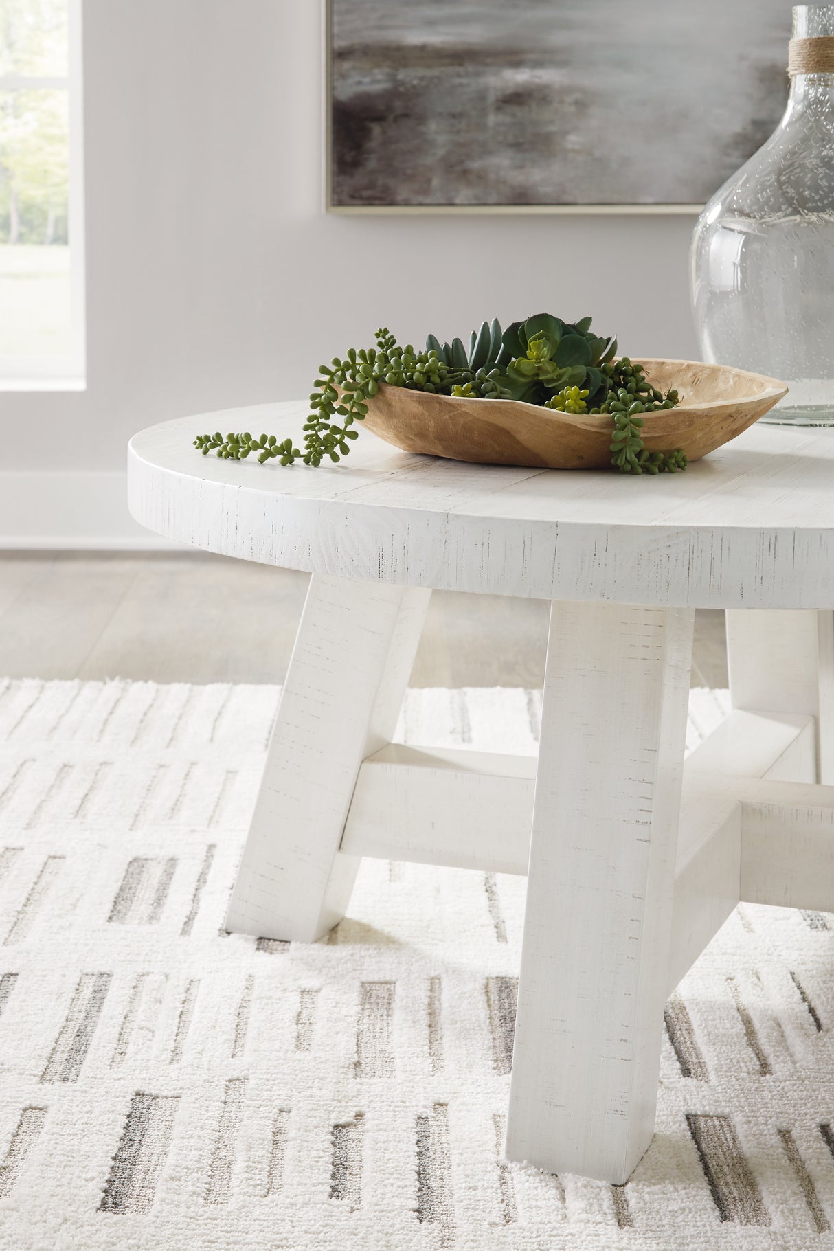 Jallison Coffee Table with 2 End Tables in Off White from Ashley - Luna Furniture