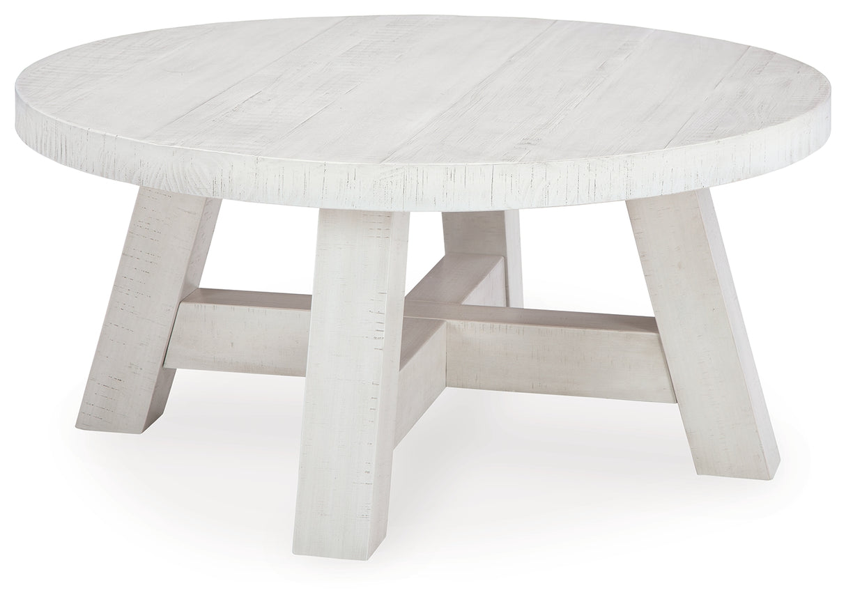 Jallison Coffee Table with 2 End Tables in Off White from Ashley - Luna Furniture