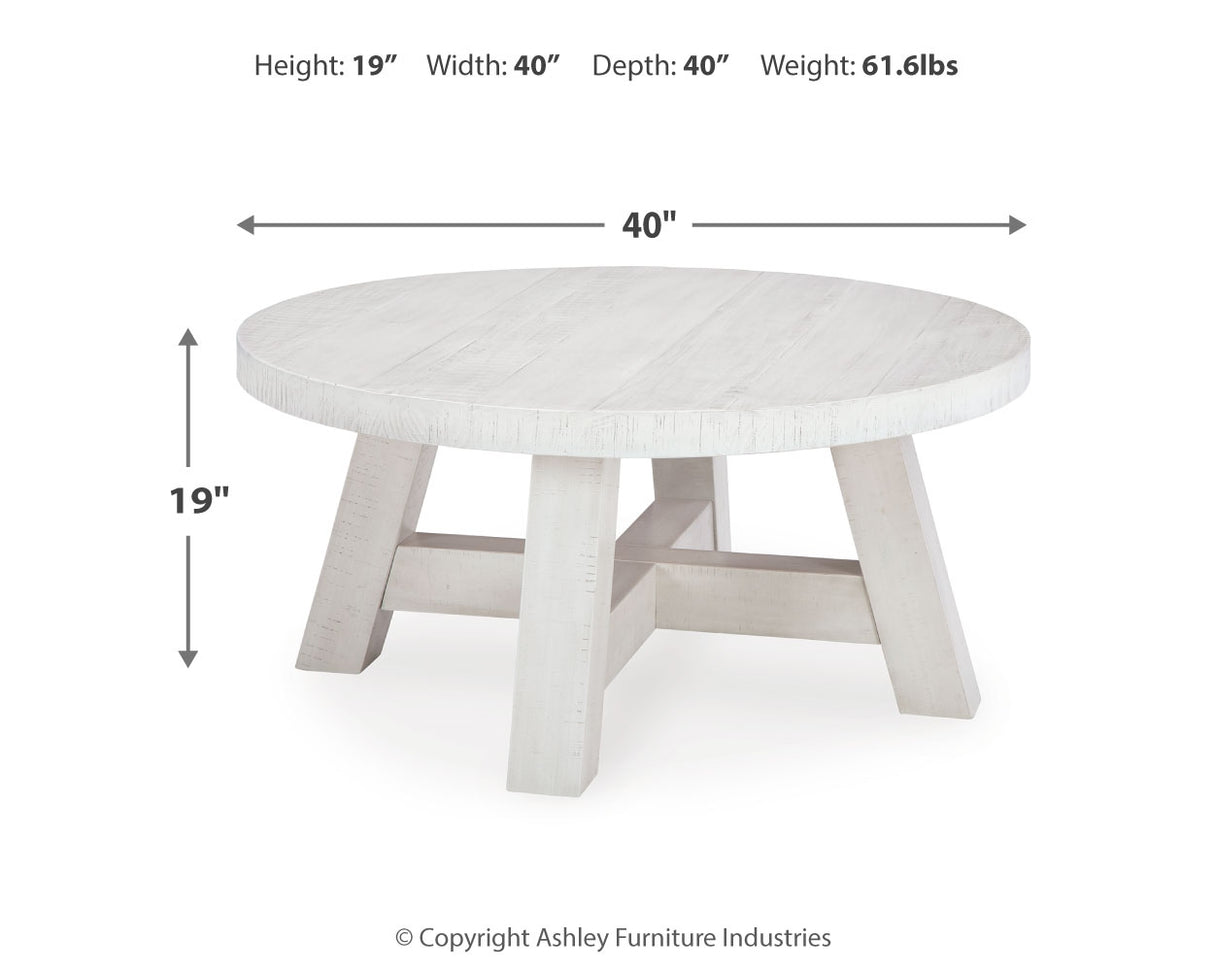 Jallison Coffee Table with 2 End Tables in Off White from Ashley - Luna Furniture