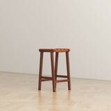 James Mid-Century Modern Genuine Tan Leather 24.5" Counter Stool - STL01200801