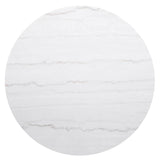 Jason Round Marble Top Coffee Table White and Charcoal from Coaster - Luna Furniture