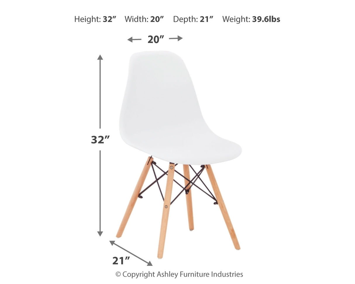 Jaspeni 4-Piece Dining Room Chair in White/Natural from Ashley - Luna Furniture