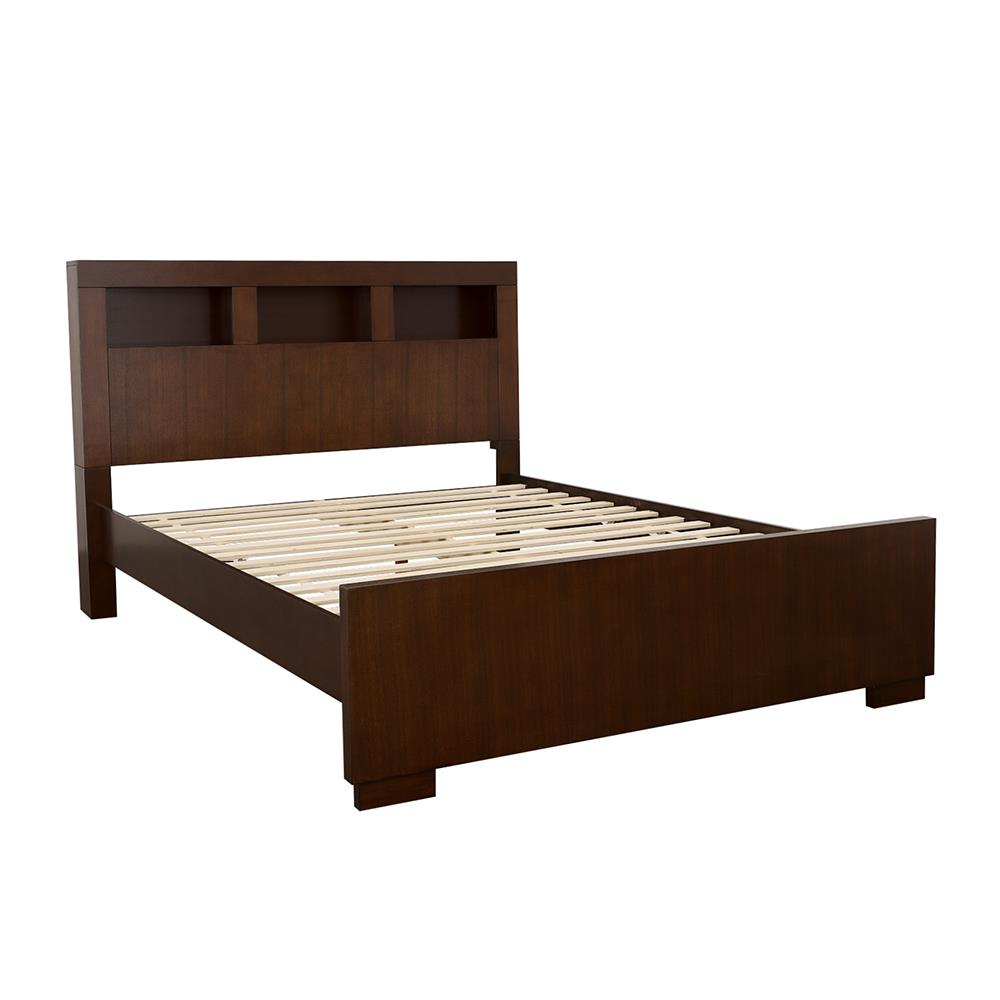 Jessica Cappuccino Bookcase Platform Bedroom Set -  Coaster - Luna Furniture