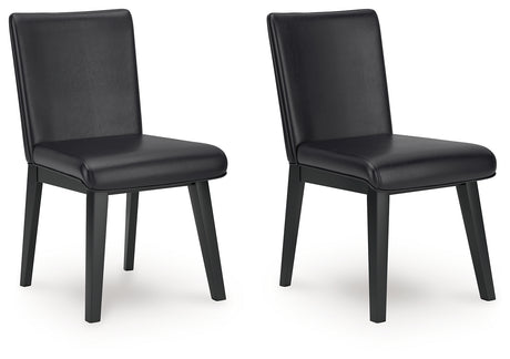 Jettaya Black/White Dining Chair, Set of 2 - D494-01