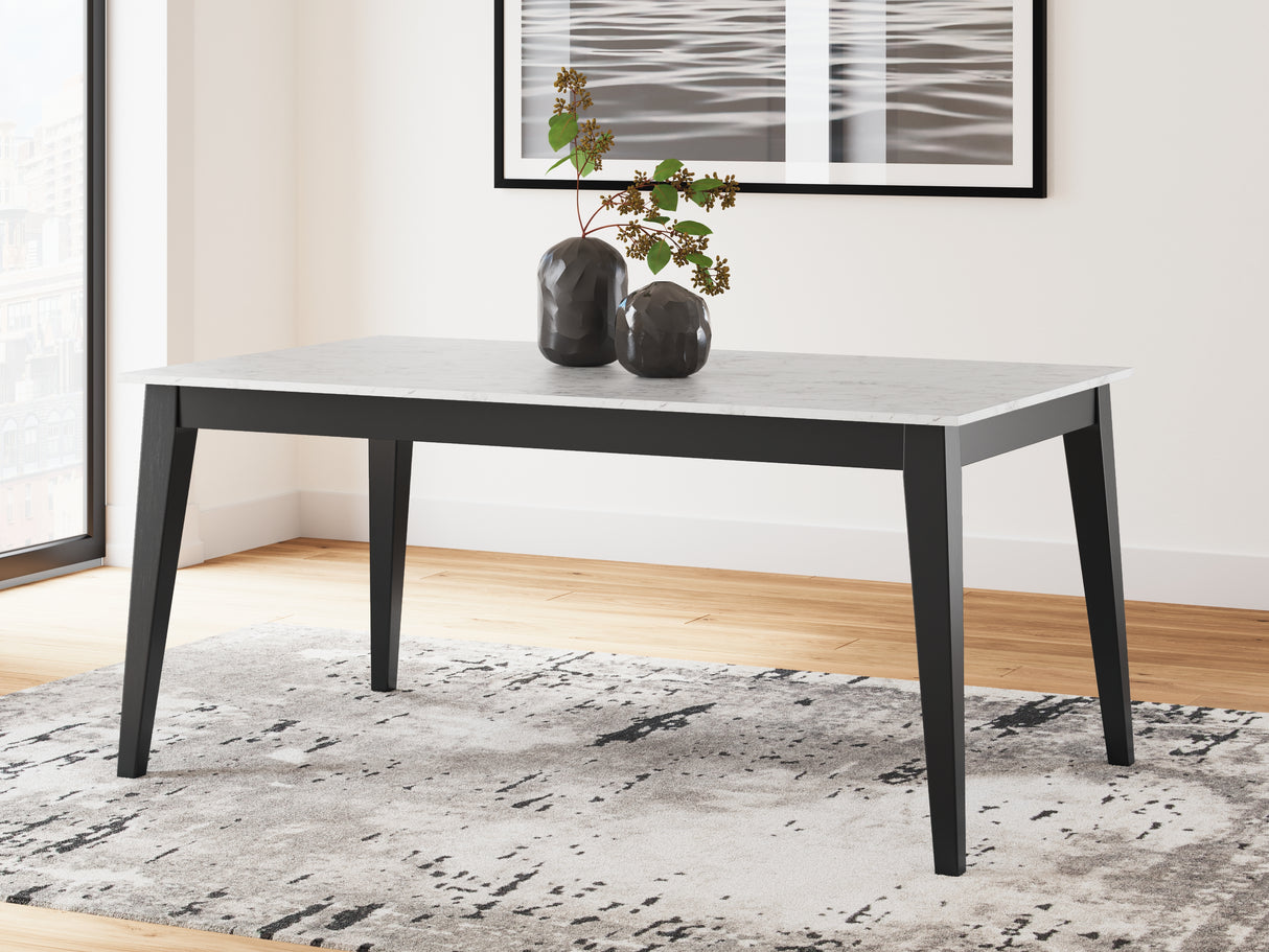 Jettaya Black/White Dining Table - D494-25