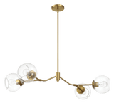 Jewel Four Lights Modern Farmhouse Chandelier Ceiling Hanging Light Fixture For Kitchen Island Dining Room 36"L × 20"W × 7.25"H with Clear Glass - PNL03901101