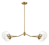 Jewel Four Lights Modern Farmhouse Chandelier Ceiling Hanging Light Fixture For Kitchen Island Dining Room 36"L × 20"W × 7.25"H with Clear Glass - PNL03901101