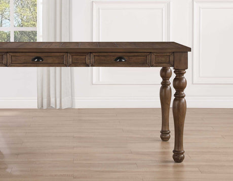 Joanna 59.5″ 4-Drawer Dining Table, Brown - JA600NT