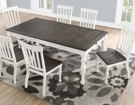 Joanna 6 Piece Dining(Table, Bench & 4 Side Chairs) - SET | JA500T | JA500BN | JA500S(4)