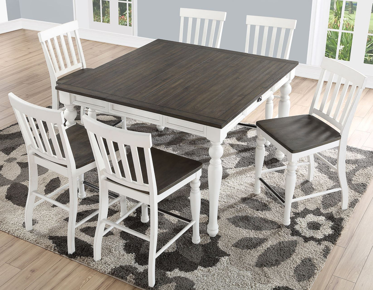 Joanna 7 Piece Counter Set(Counter Table & 6 Counter Chairs) - SET | JA5454PTN | JA700CCN(6)