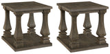 Johnelle 2 End Tables in Gray from Ashley - Luna Furniture