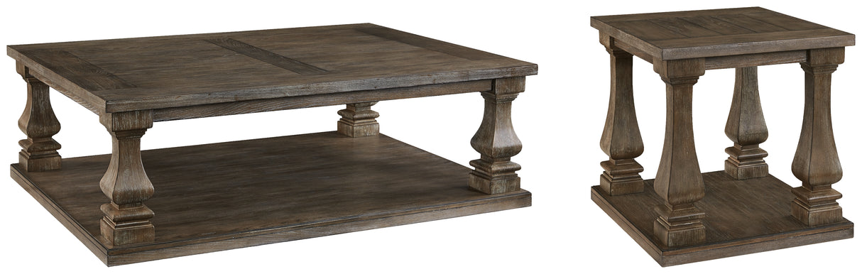 Johnelle Coffee Table with 1 End Table in Gray from Ashley - Luna Furniture