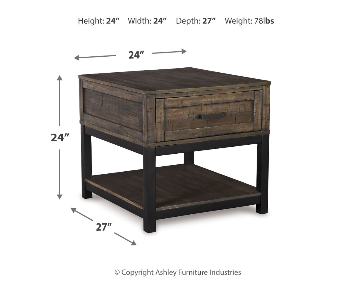 Johurst Coffee Table with 1 End Table in Grayish Brown - PKG008733