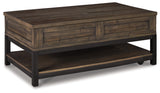 Johurst Coffee Table with 2 End Tables in Grayish Brown - PKG007173