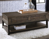 Johurst Coffee Table with 2 End Tables in Grayish Brown - PKG007173