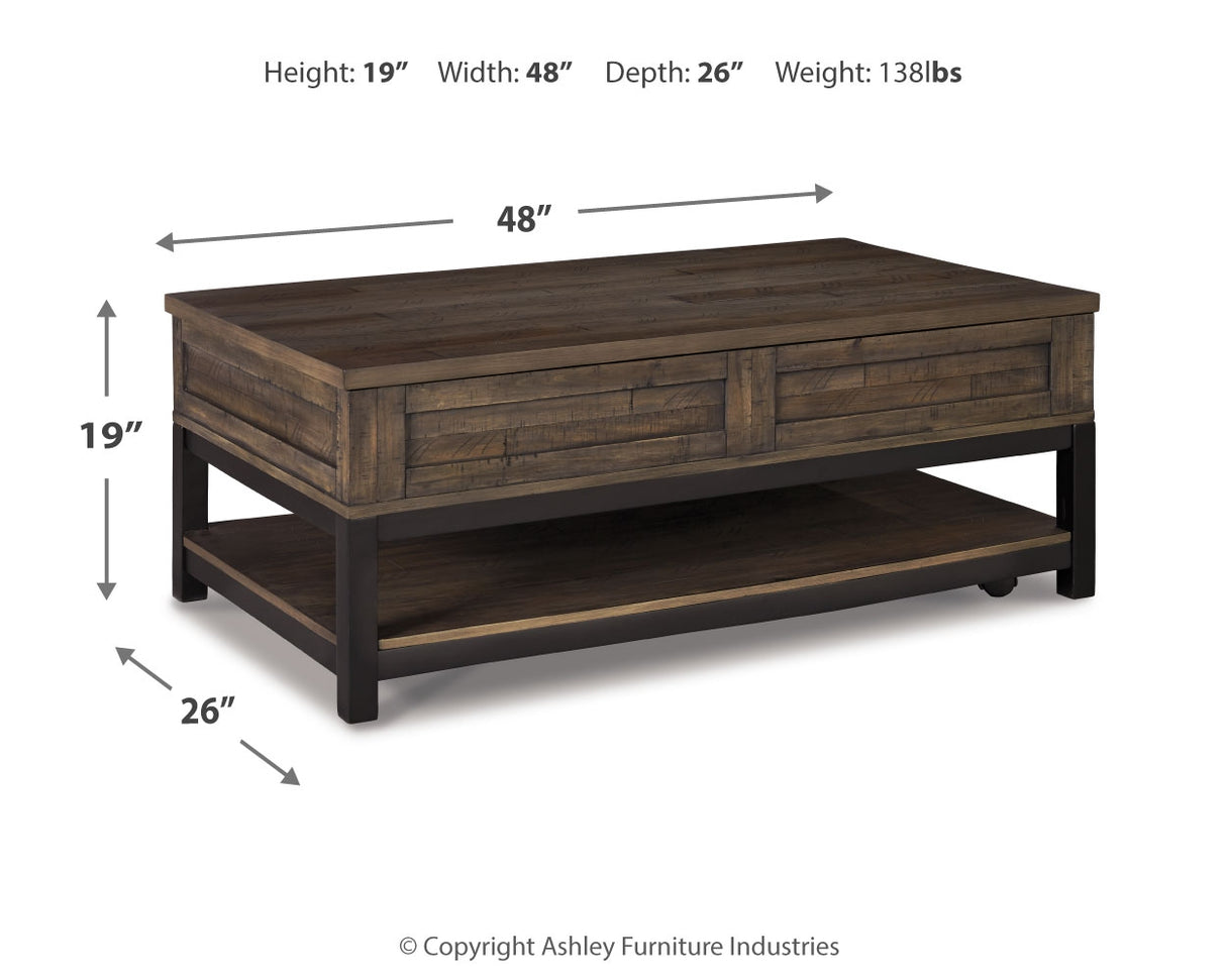 Johurst Coffee Table with 2 End Tables in Grayish Brown - PKG007173