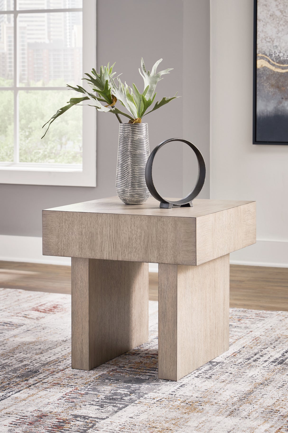 Jorlaina Coffee Table with 1 End Table in Light Grayish Brown - PKG016530