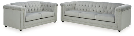 Josanna Sofa and Loveseat in Gray - PKG010925