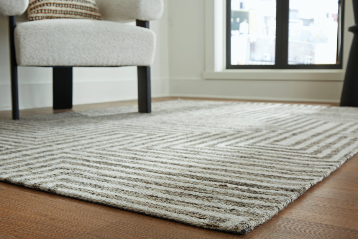 Jossen Ivory/Gray Large Rug from Ashley - Luna Furniture