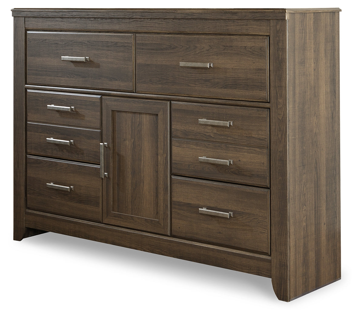 Juararo California King Panel Bed with Dresser in Dark Brown - PKG004053