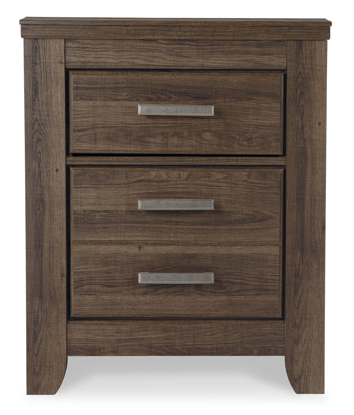 Juararo California King Panel Bed with Mirrored Dresser, Chest and 2 Nightstands in Dark Brown - PKG004058