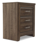 Juararo Queen Panel Bed with Mirrored Dresser, Chest and 2 Nightstands in Dark Brown - PKG004086