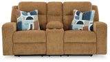 Kanlow Honey Reclining Loveseat with Console - 3860594