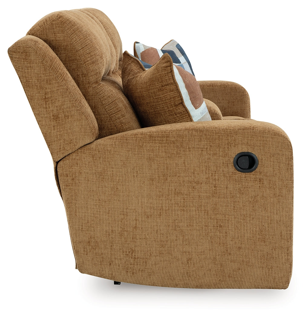 Kanlow Honey Reclining Loveseat with Console - 3860594